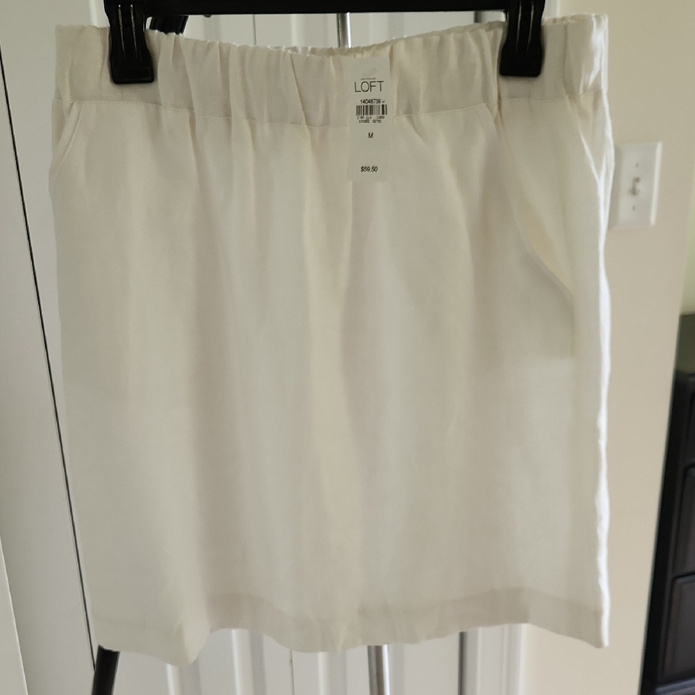 LOFT White Smocked Pencil Skirt Mini Casual